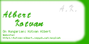 albert kotvan business card